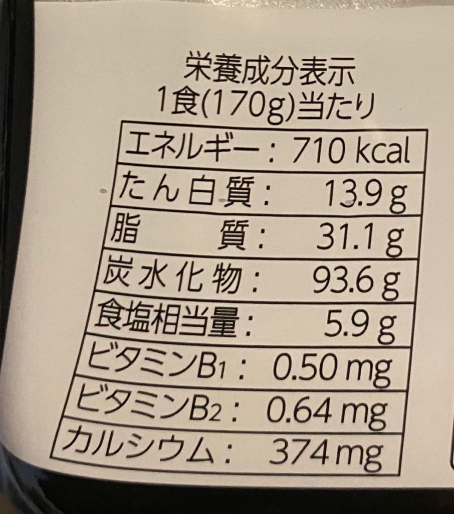 でかまる豚骨塩まぜそばの栄養成分