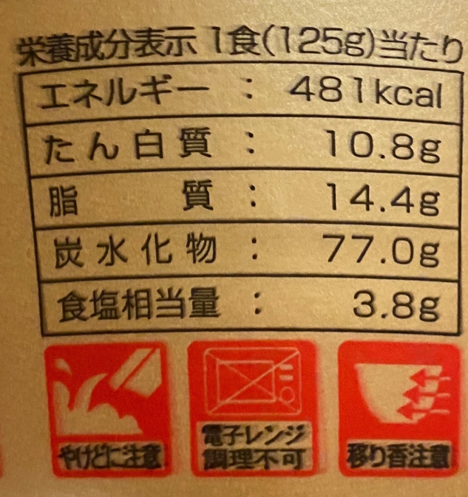 ニュータッチTHE・汁なし担担麺の栄養成分