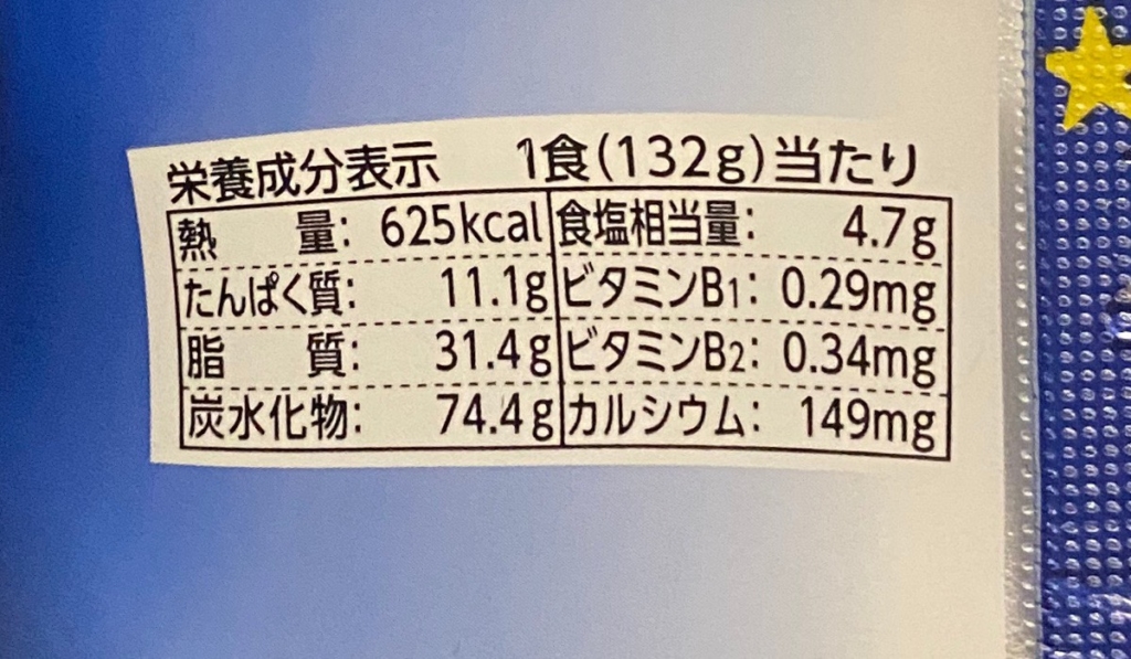 明星一平ちゃん豚旨塩だれの栄養成分