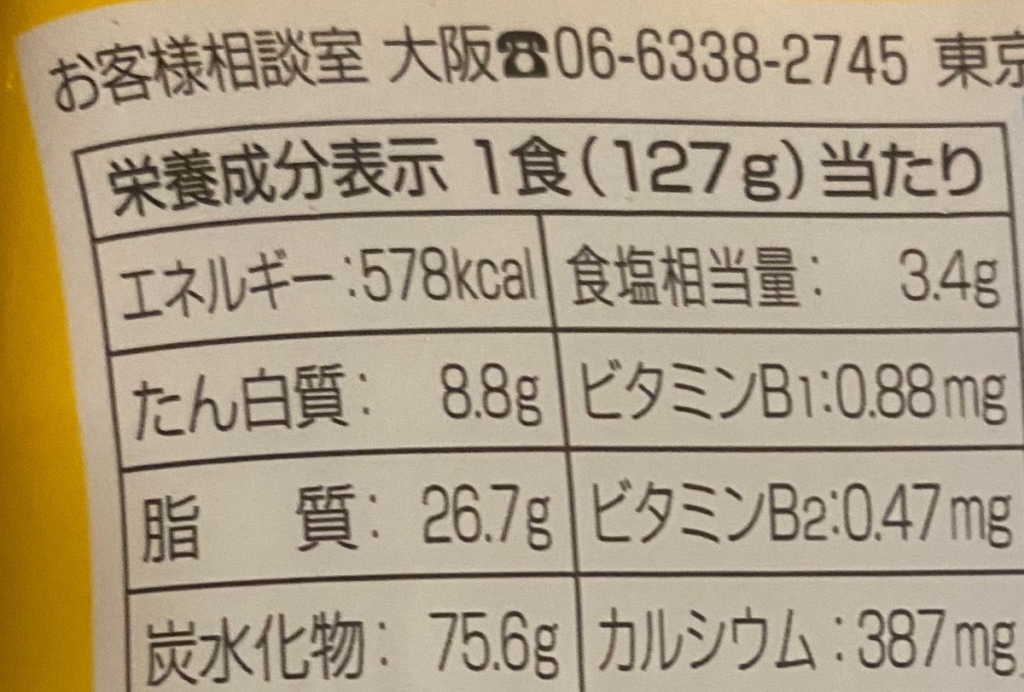 カレーハウスcoco壱番屋監修カレー焼そばの栄養成分
