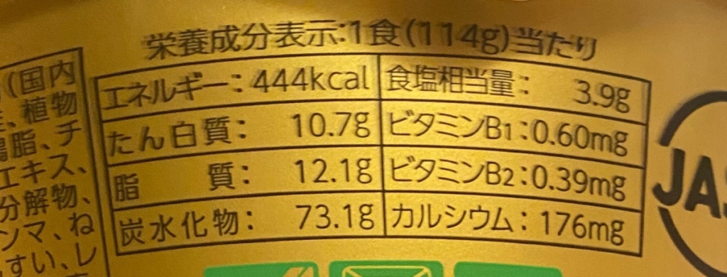 マルちゃん正麺ゆず香る塩まぜそばの栄養成分