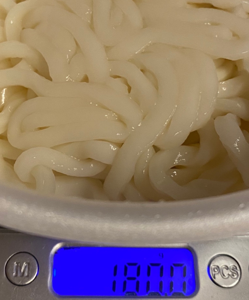 ハートフル畑ぶっかけうどんおろしつゆのお湯を入れる前の重量