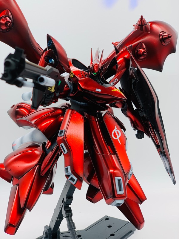 塗装品】 RE/100 ナイチンゲール キャンディレッド ガンプラ LED